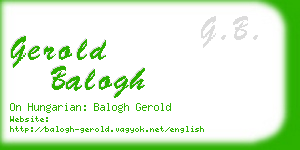 gerold balogh business card